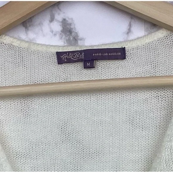 Hale Bob Knit Mohair Cardigan Floral Detail
